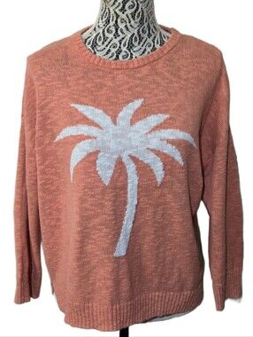 ​NINETY Clothing Co 100% Cotton Palm Tree Graphic Knit Sweater